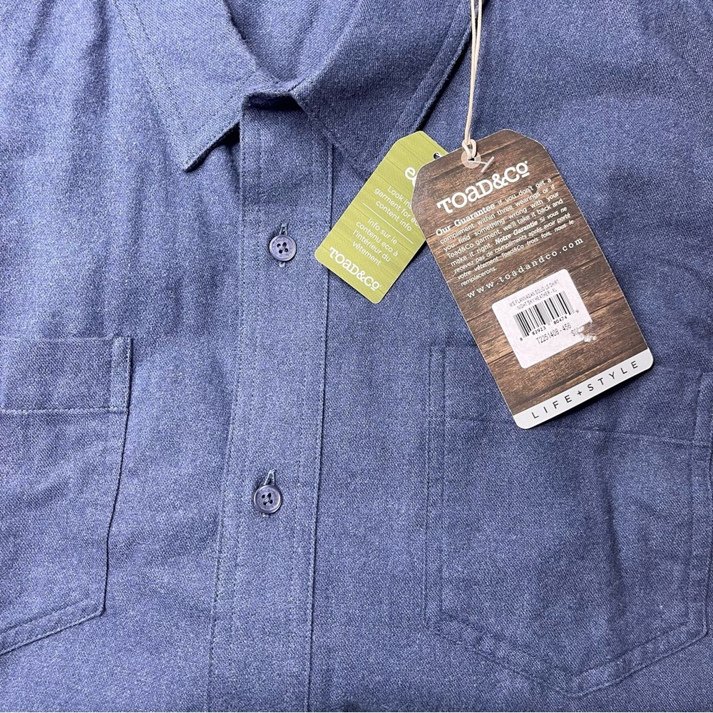 Toad & Co Men’s Flannagan Long Sleeve Flannel. XL. Blue. NWT - Picture 2 of 5